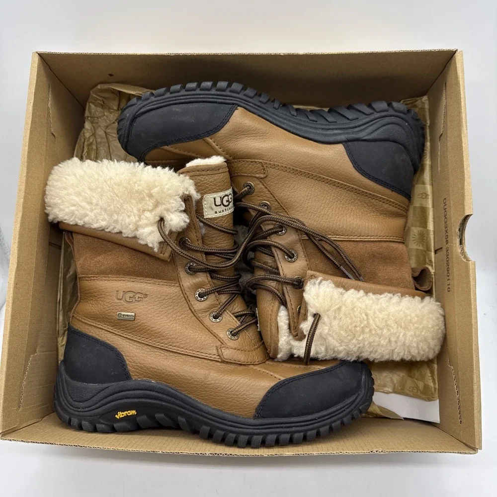 UGG Adirondack II Waterproof Leather Fur Snow Boots Size US 7 Women